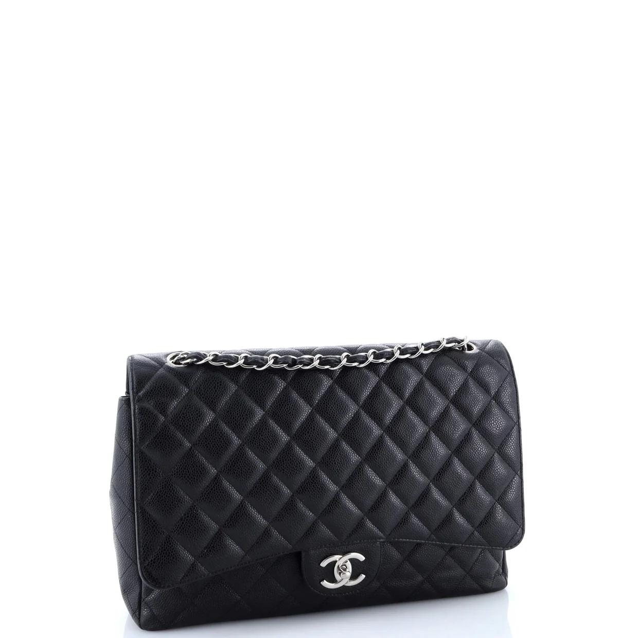 Classic Double Flap Bag Quilted Caviar Maxi - Deep Luxury