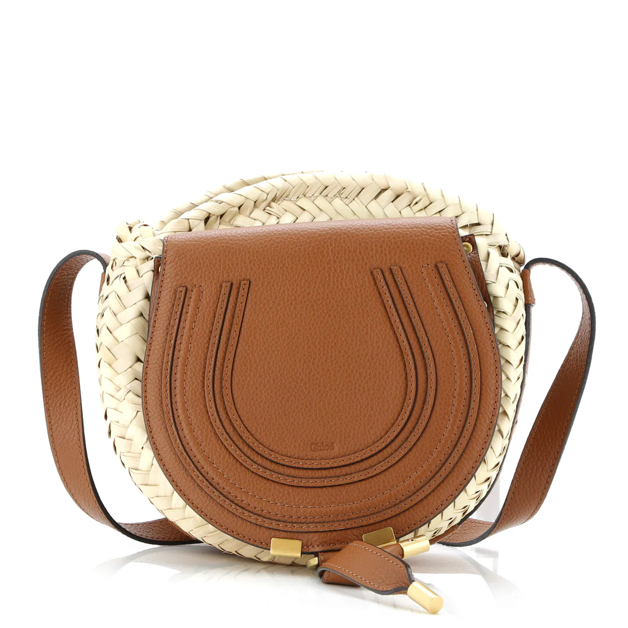 Marcie Basket Crossbody Bag Raffia and Leather Small - Deep Luxury