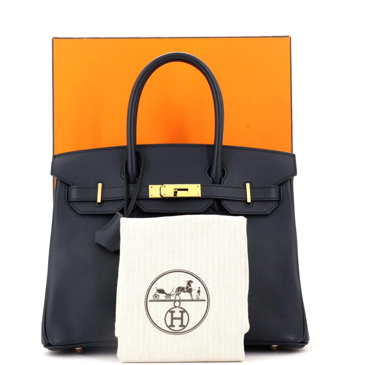 Birkin Handbag Bleu Indigo Epsom with Rose Gold Hardware 30 - Deep Luxury