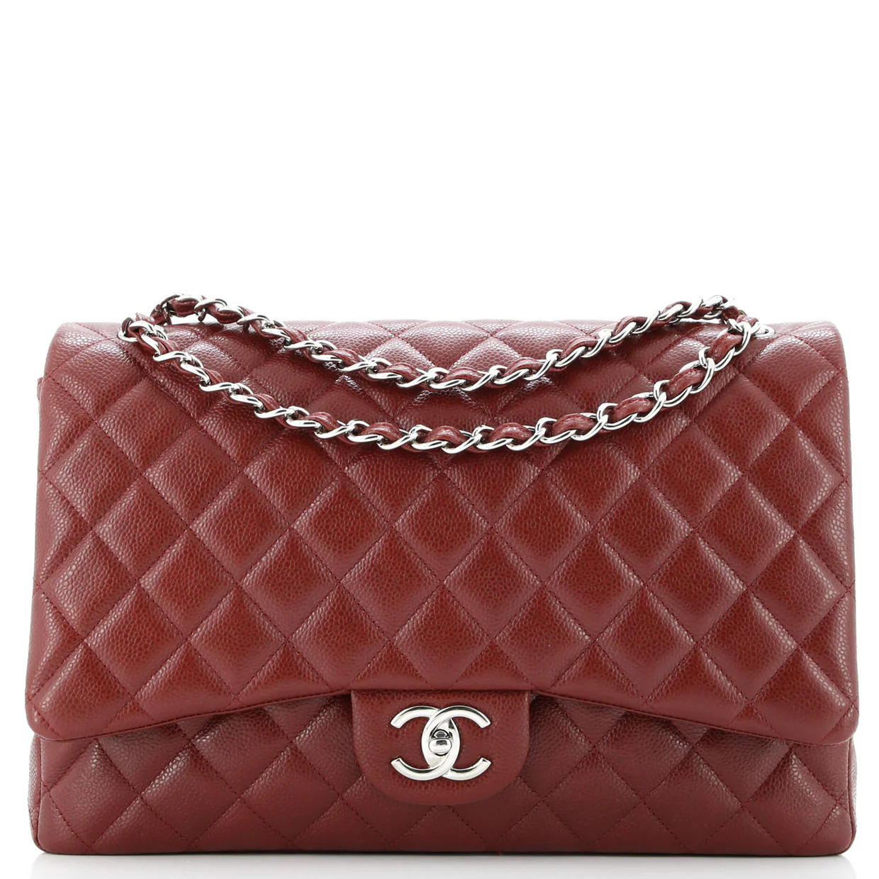 Classic Double Flap Bag Quilted Caviar Maxi - Deep Luxury