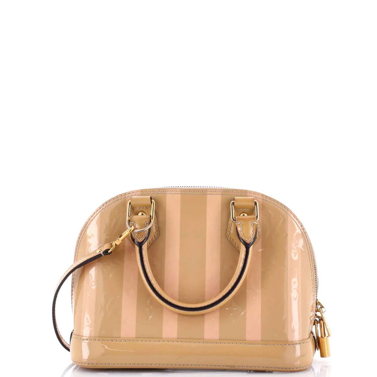 Alma Handbag Limited Edition Monogram Vernis Rayures BB - Deep Luxury