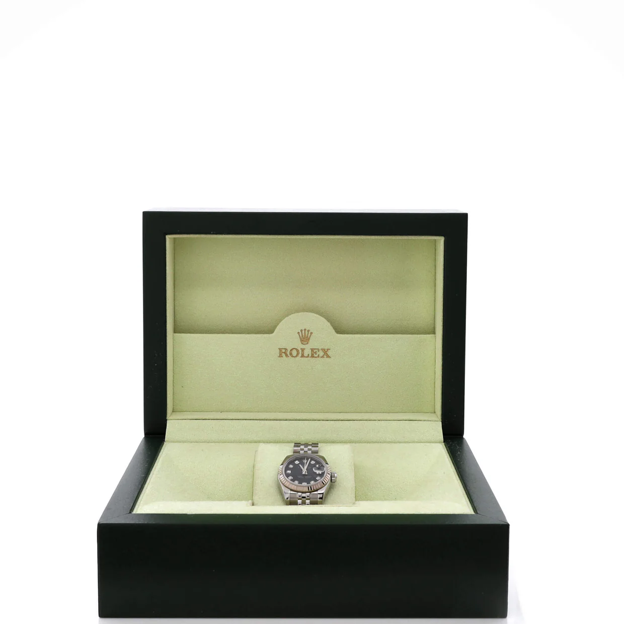 Oyster Perpetual Datejust Automatic Watch Stainless Steel and White Gold with Diamond Markers 26 - Deep Luxury