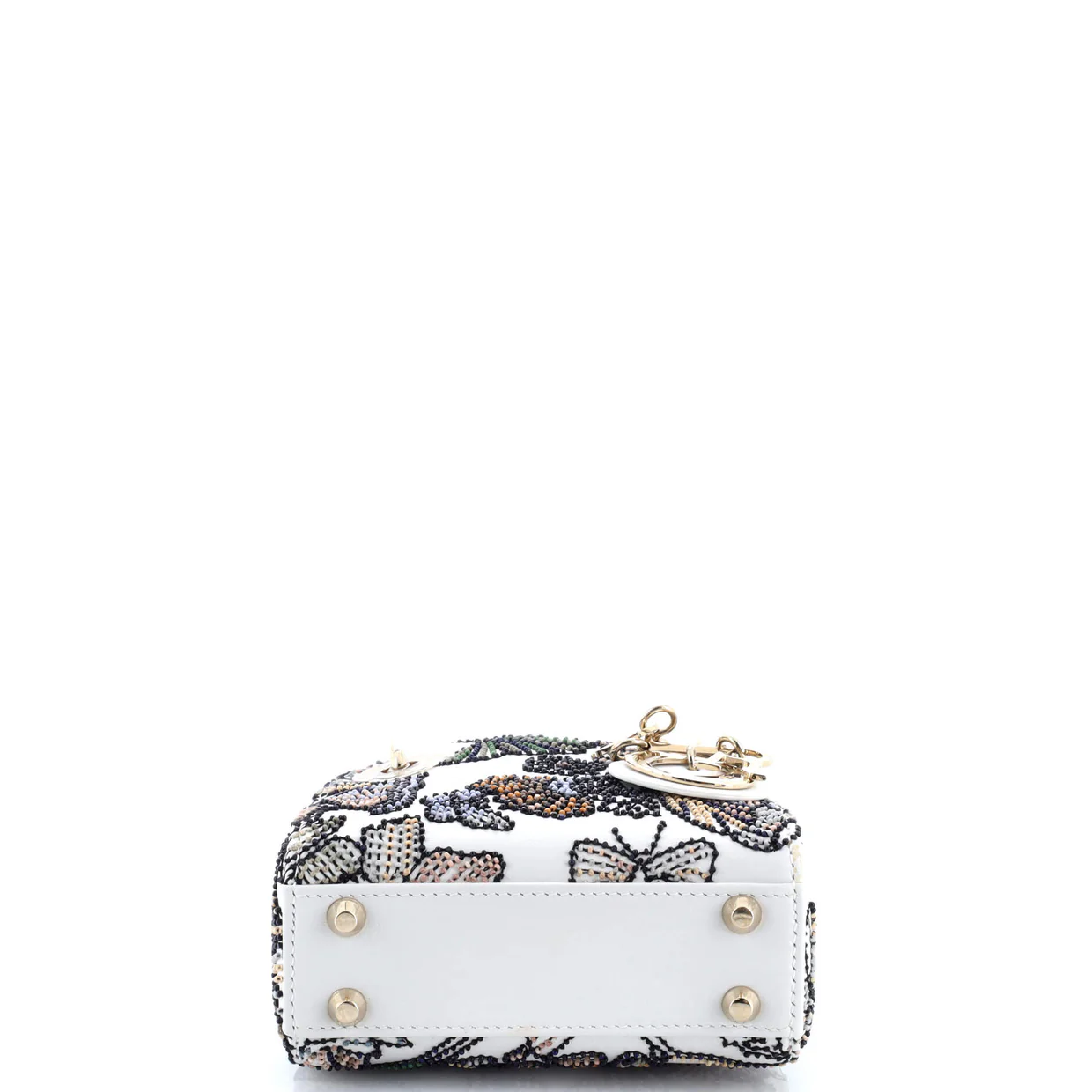 Lady Dior Bag Beaded Embroidered Leather Micro - Deep Luxury