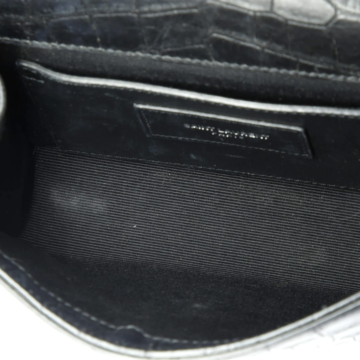 Classic Monogram Tassel Crossbody Bag Crocodile Embossed Leather Small - Deep Luxury