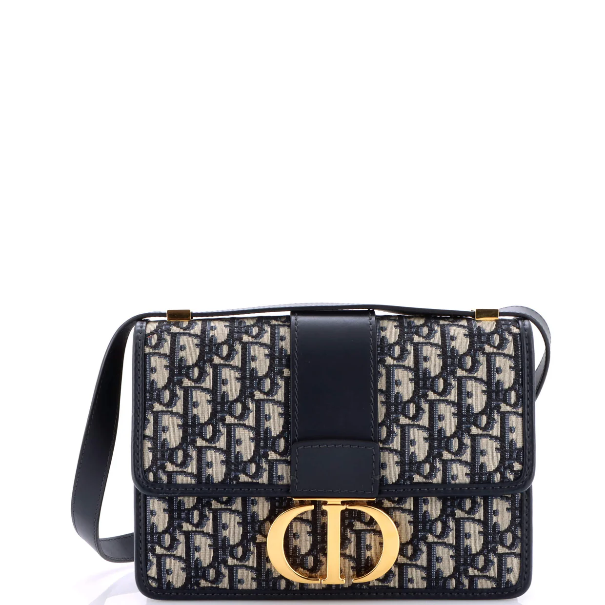 30 Montaigne Flap Bag Oblique Canvas - Deep Luxury