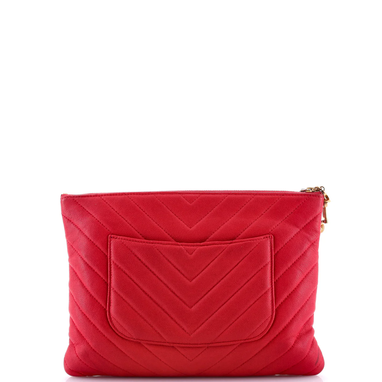 Paris-Athens O Case Clutch Chevron Caviar Medium - Deep Luxury