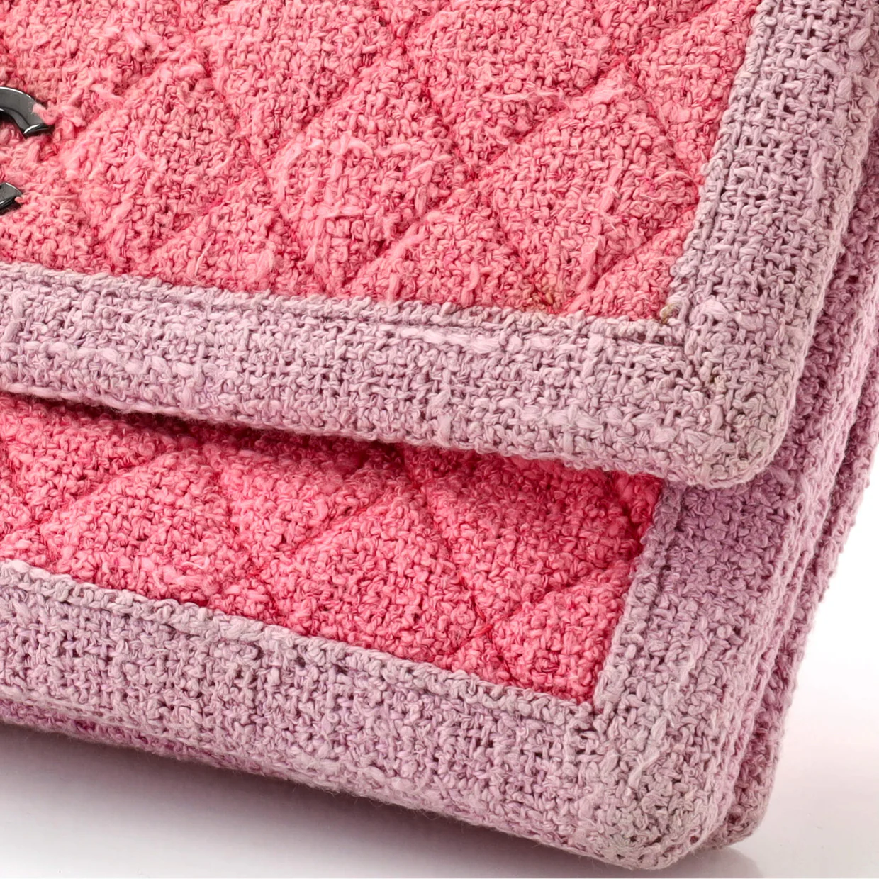 Two Tone Flap Bag Quilted Tweed Small - Deep Luxury