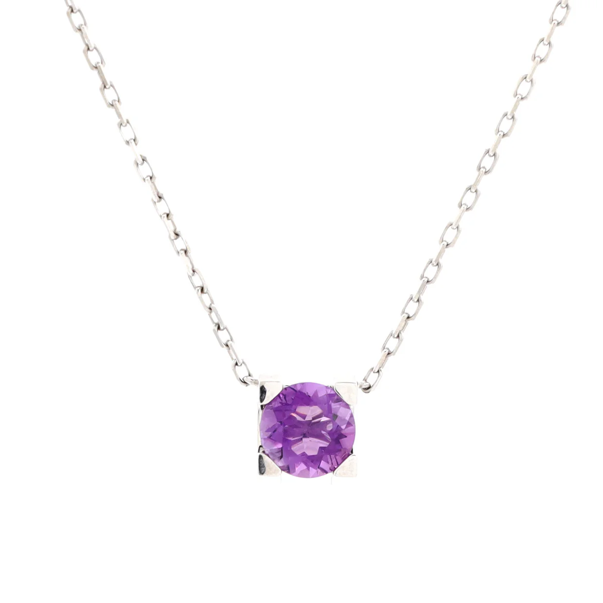 C de Cartier Necklace 18K White Gold and Amethyst - Deep Luxury