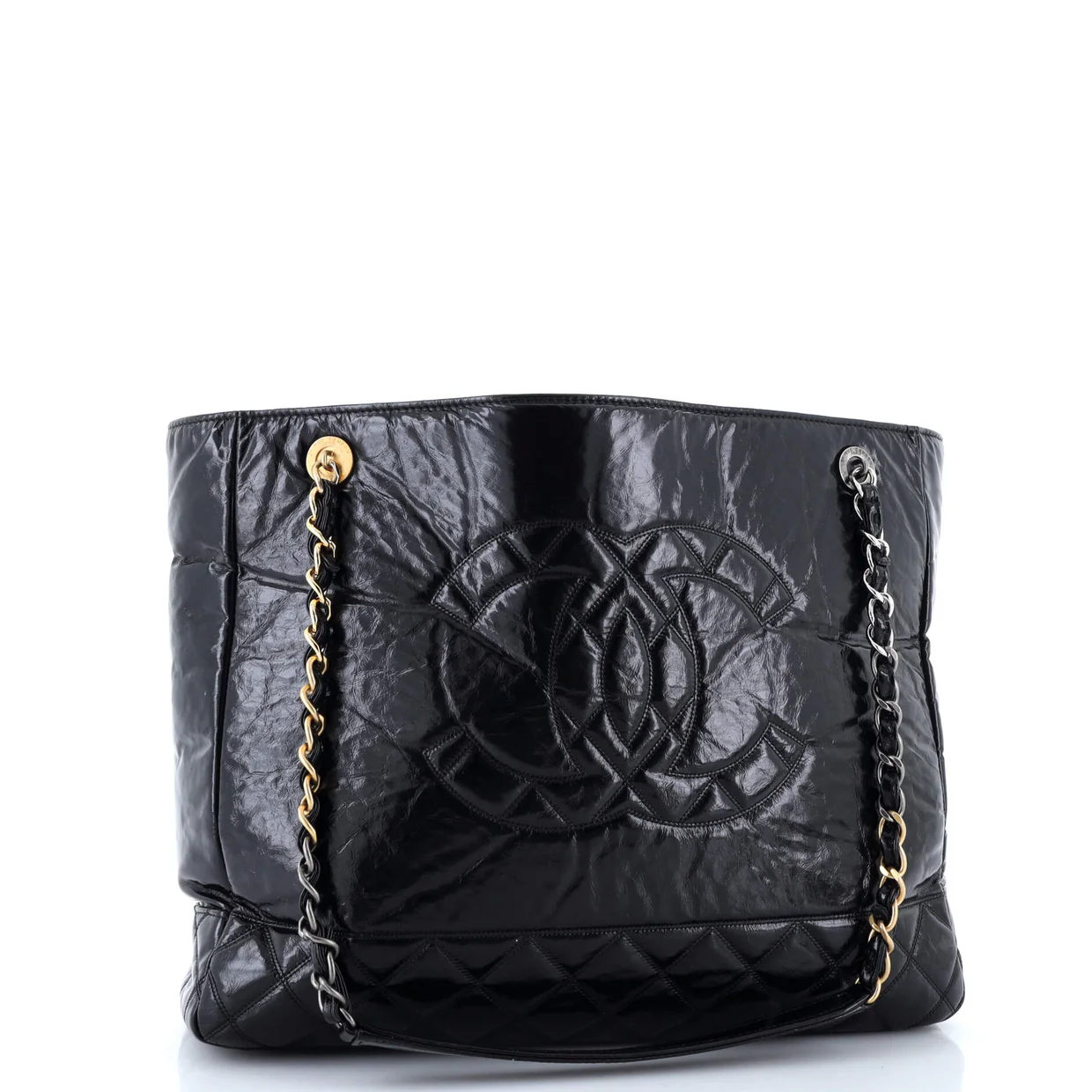 Paris-31 Rue Cambon Timeless CC Shopping Tote Quilted Shiny Aged Calfskin Large - Deep Luxury