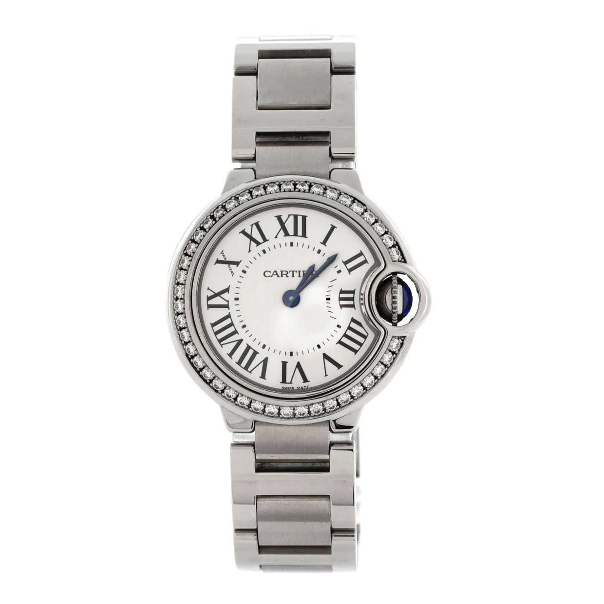 Ballon Bleu de Cartier Quartz Watch Stainless Steel with Diamond Bezel 28 - Deep Luxury