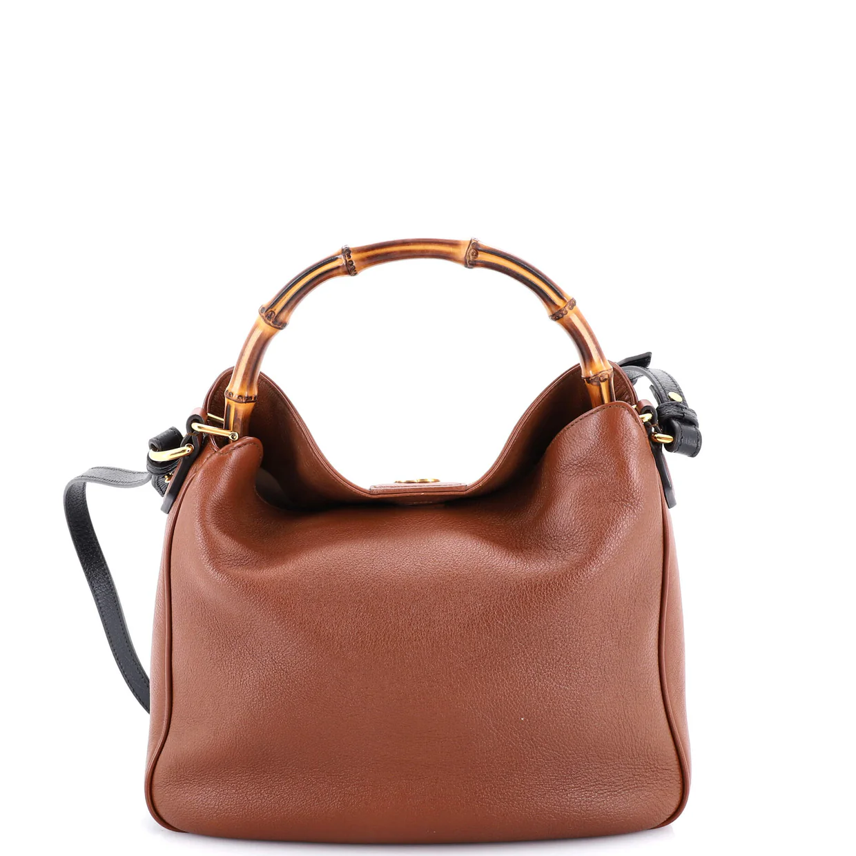 Diana NM Bamboo Shoulder Bag Leather Medium - Deep Luxury