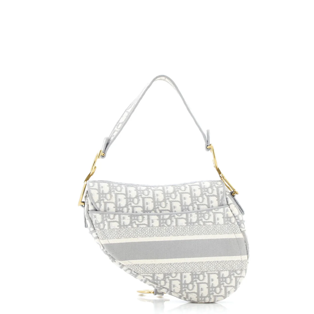 Saddle Handbag Logo Embroidered Oblique Canvas Medium - Deep Luxury