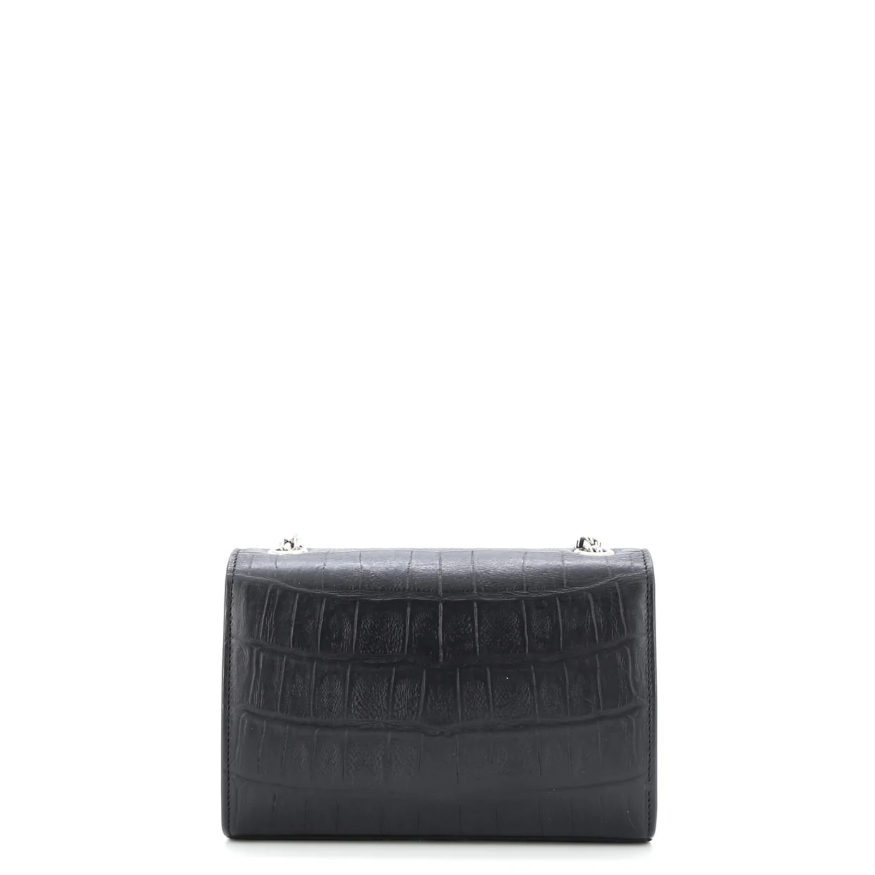 Classic Monogram Tassel Crossbody Bag Crocodile Embossed Leather Small - Deep Luxury