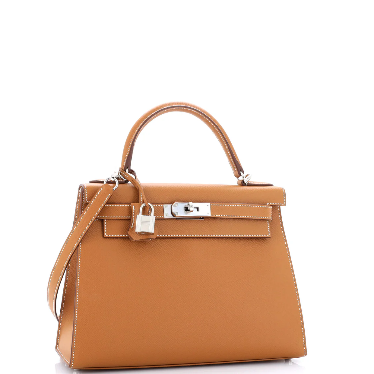 Kelly Handbag Gold Epsom with Palladium Hardware 28 - Deep Luxury