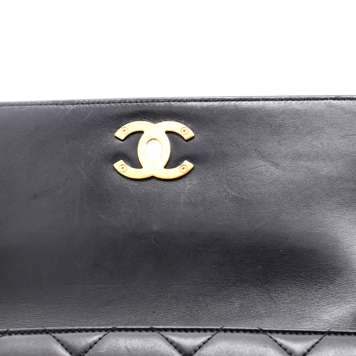 CC Enamel Compartment Chain Shoulder Bag Quilted Lambskin Small - Deep Luxury