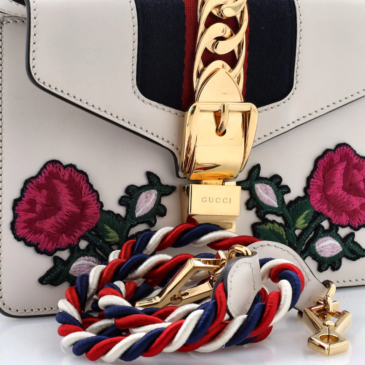 Sylvie Top Handle Bag Embroidered Leather Mini - Deep Luxury