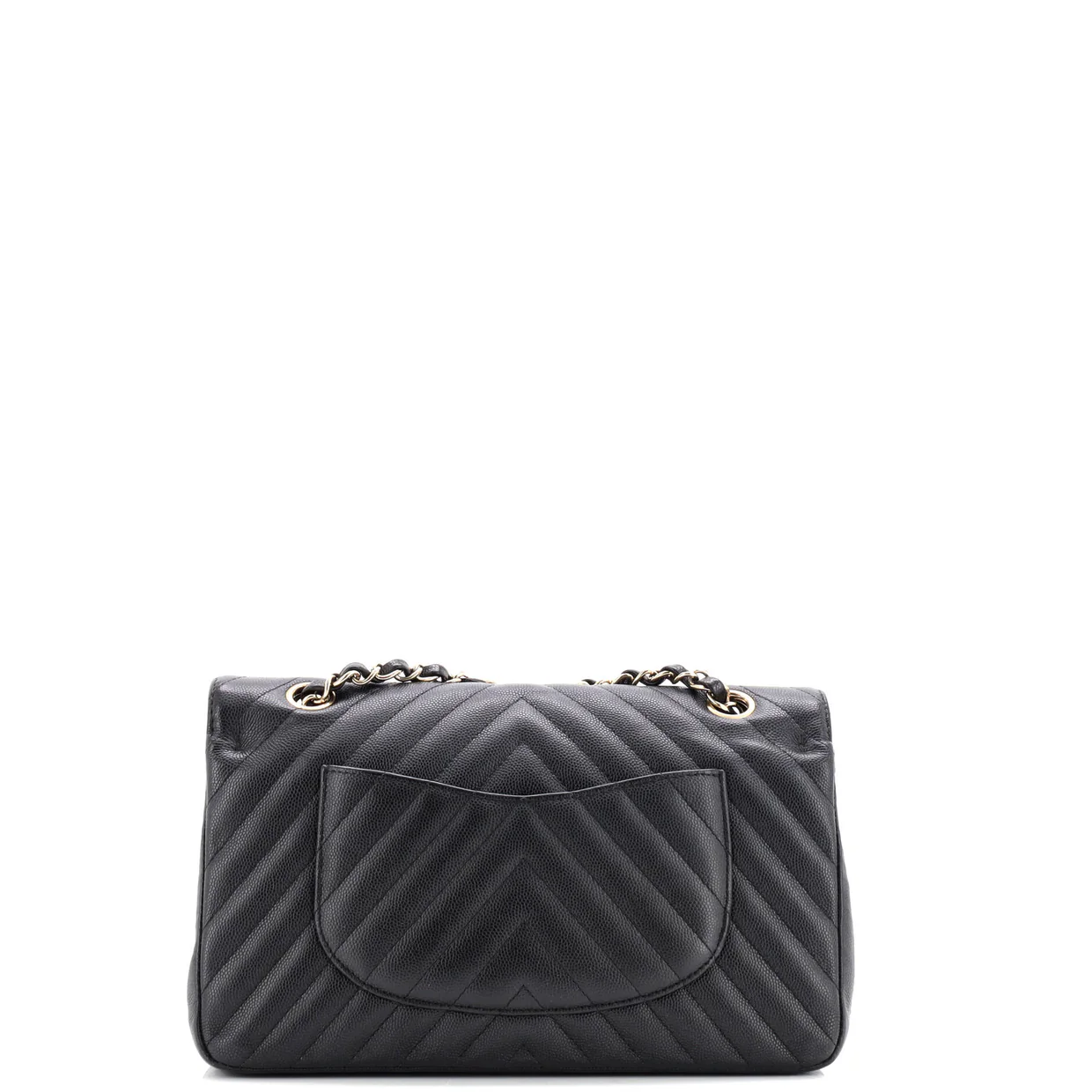 Classic Double Flap Bag Chevron Caviar Medium - Deep Luxury