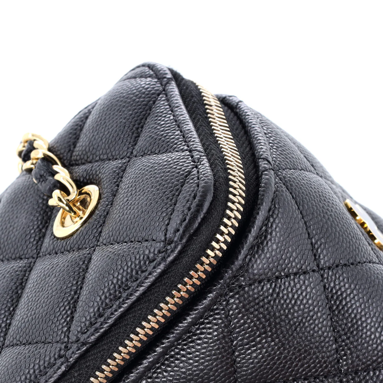 Coco Casino Vanity Case with Chain Quilted Caviar Small - Deep Luxury