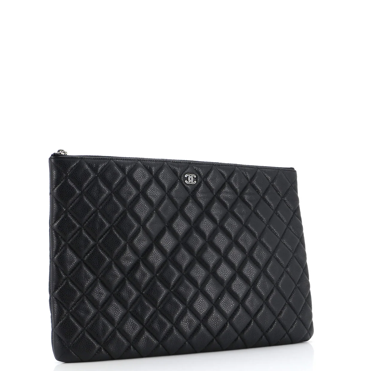 O Case Clutch Quilted Caviar Large - Deep Luxury