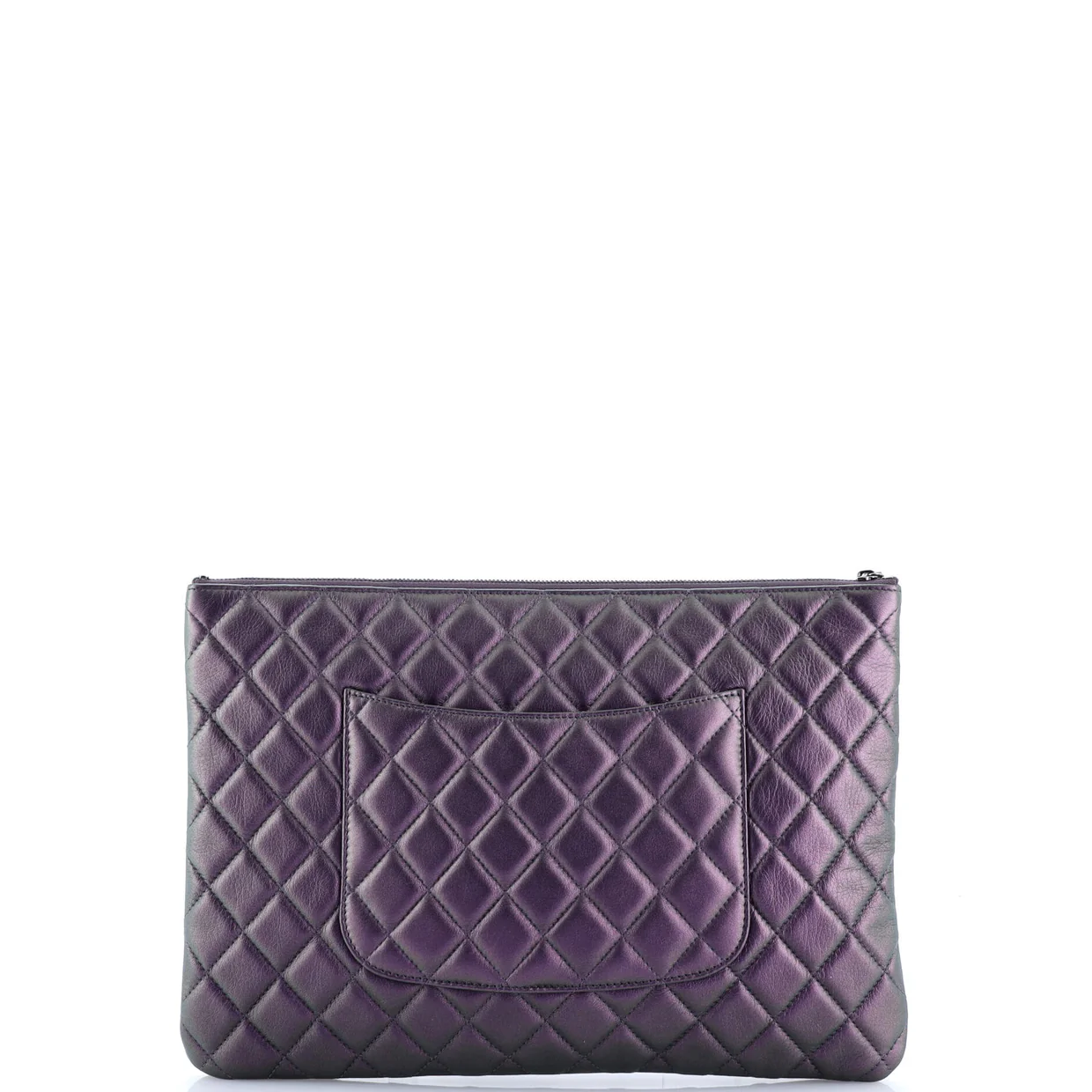 O Case Clutch Quilted Iridescent Lambskin Large - Deep Luxury