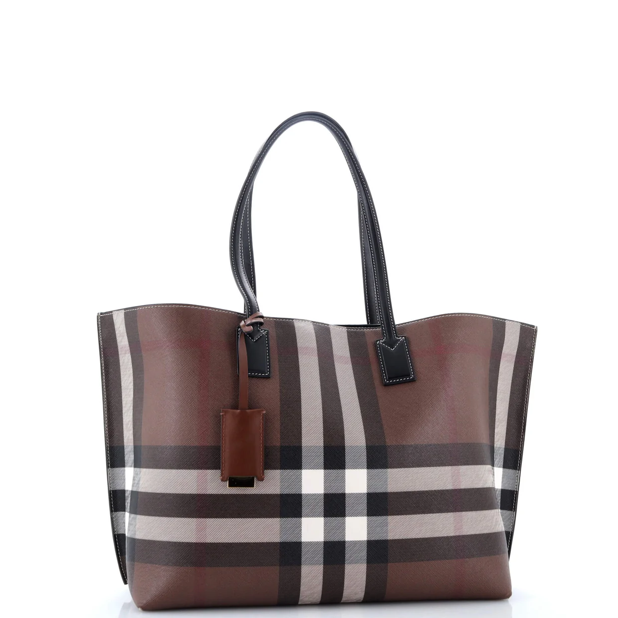 Soft Tote Check E-Canvas Medium - Deep Luxury