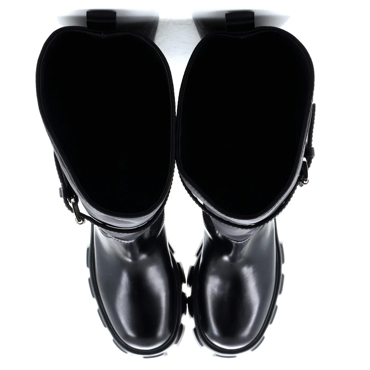 Women's Monolith Knee High Boots Nylon and Leather - Deep Luxury