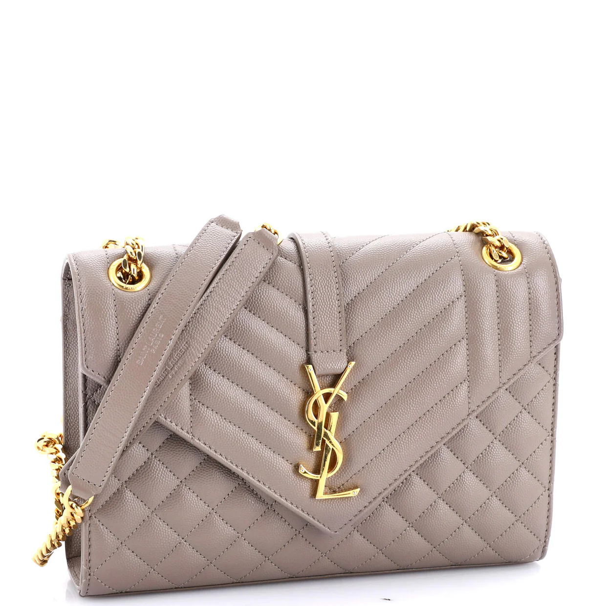 Classic Monogram Envelope Satchel Mixed Matelasse Leather Medium - Deep Luxury