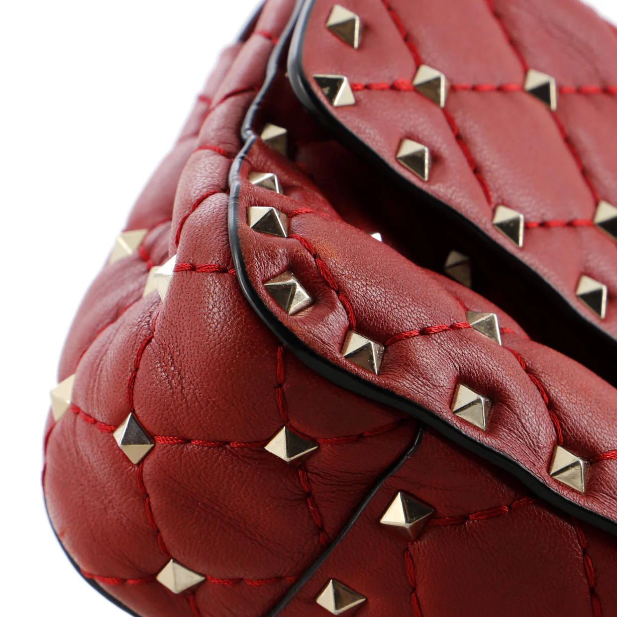 Rockstud Spike Flap Bag Quilted Leather Small - Deep Luxury