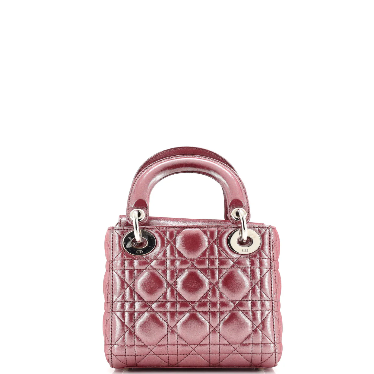 Lady Dior Chain Bag Cannage Quilt Iridescent Leather Mini - Deep Luxury
