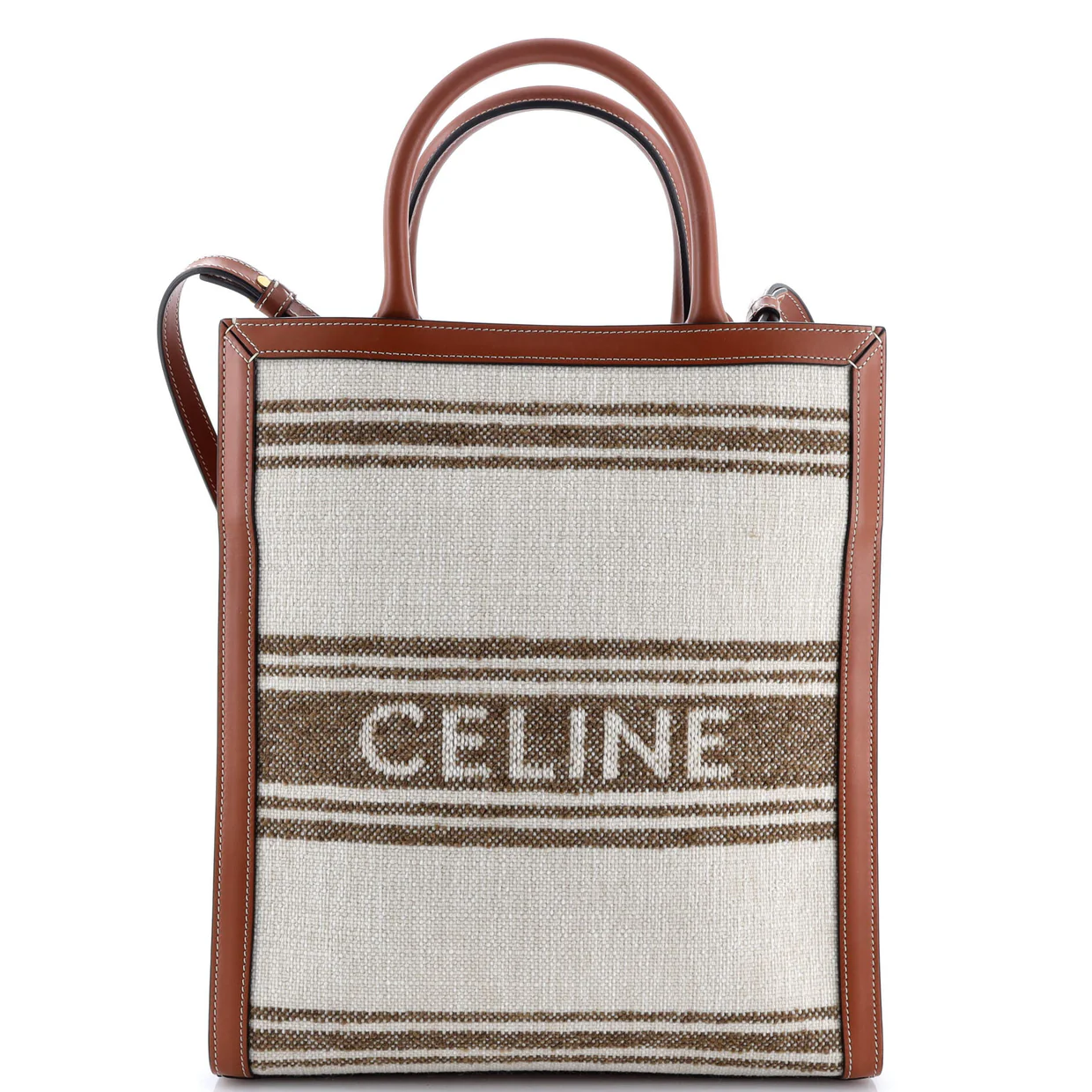 Vertical Cabas Tote Striped Jacquard Textile Small - Deep Luxury