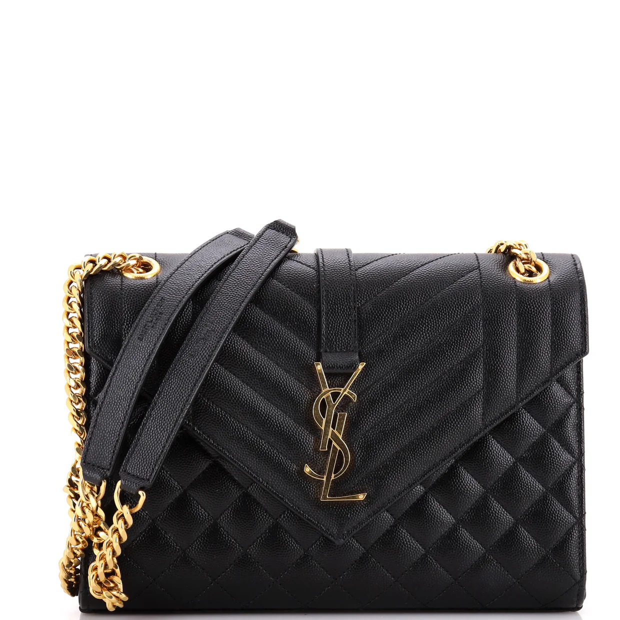 Classic Monogram Envelope Satchel Mixed Matelasse Leather Medium - Deep Luxury