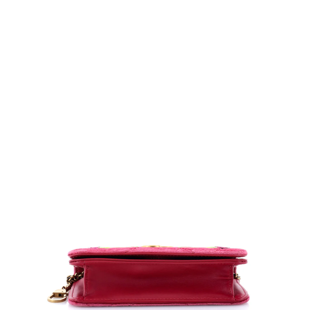 GG Marmont Chain Flap Bag Embroidered Matelasse Velvet Mini - Deep Luxury