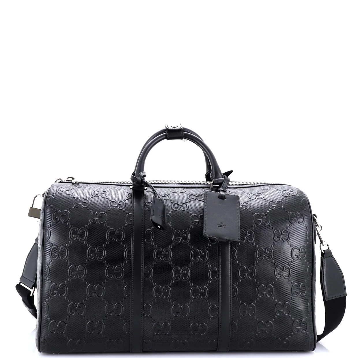 Convertible Duffle Bag GG Embossed Perforated Leather Large - Deep Luxury