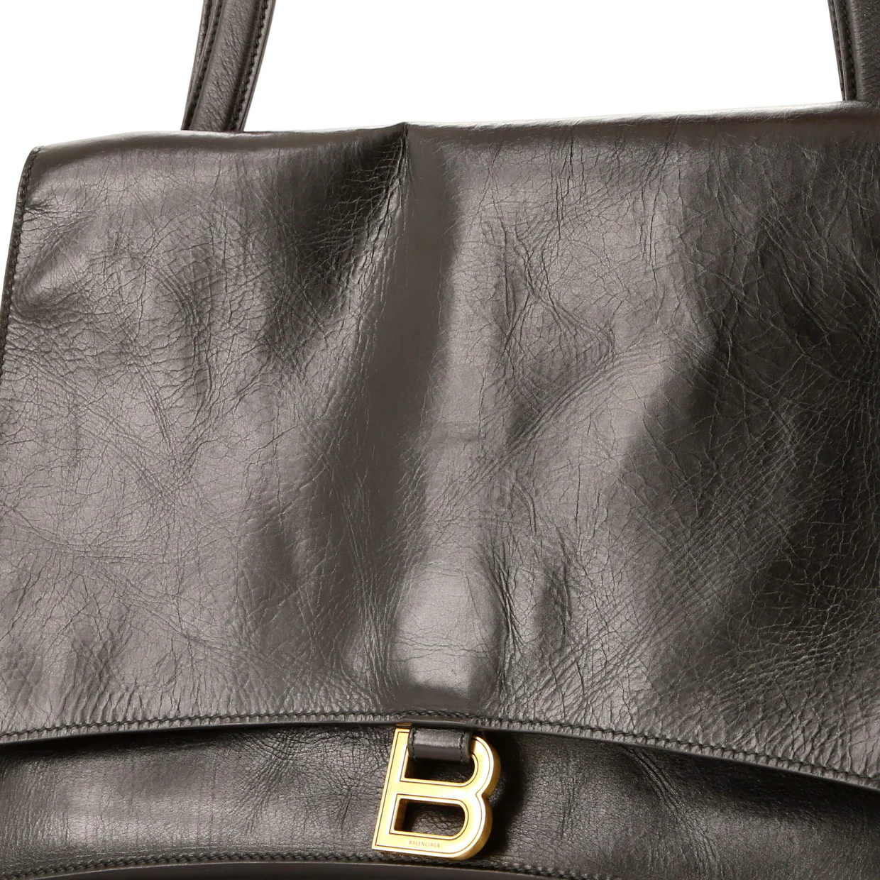 Crush Top Handle Shoulder Bag Leather Medium - Deep Luxury