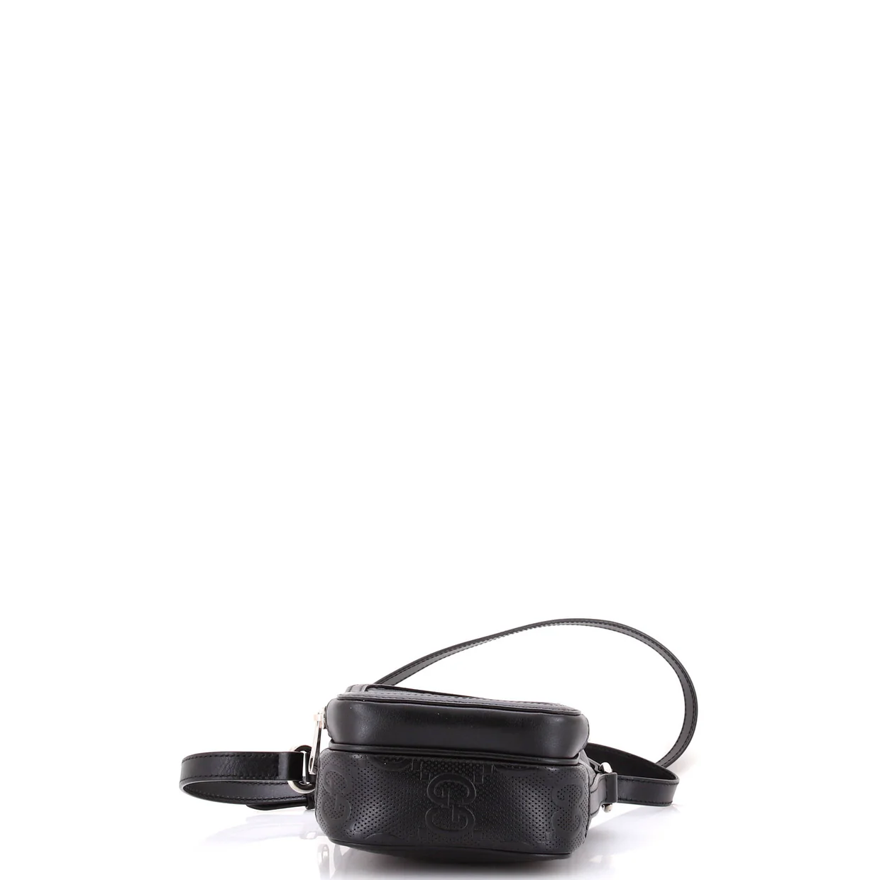 Top Handle Crossbody Bag GG Embossed Perforated Leather Mini - Deep Luxury