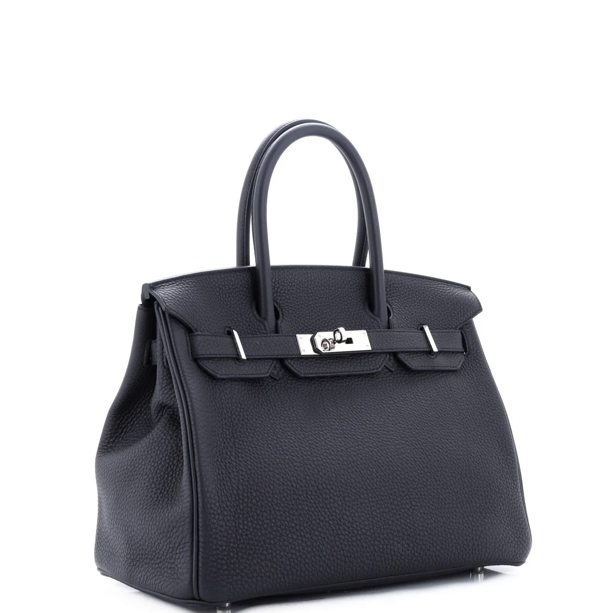 Birkin Handbag Noir Togo with Palladium Hardware 30 - Deep Luxury