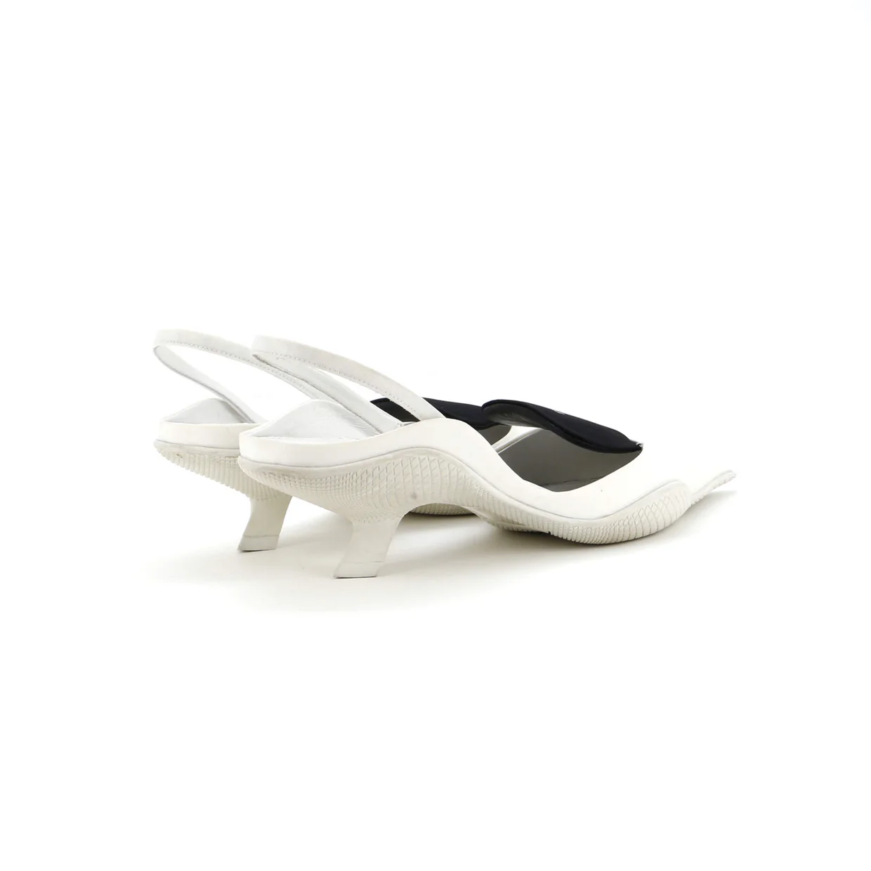 Women's Triangle Logo Slingback Pumps Nylon - Deep Luxury