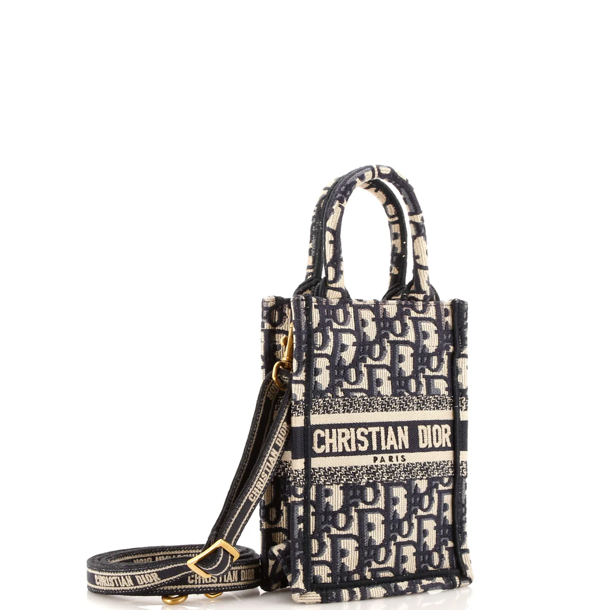 Book Tote Phone Bag Oblique Canvas Mini - Deep Luxury