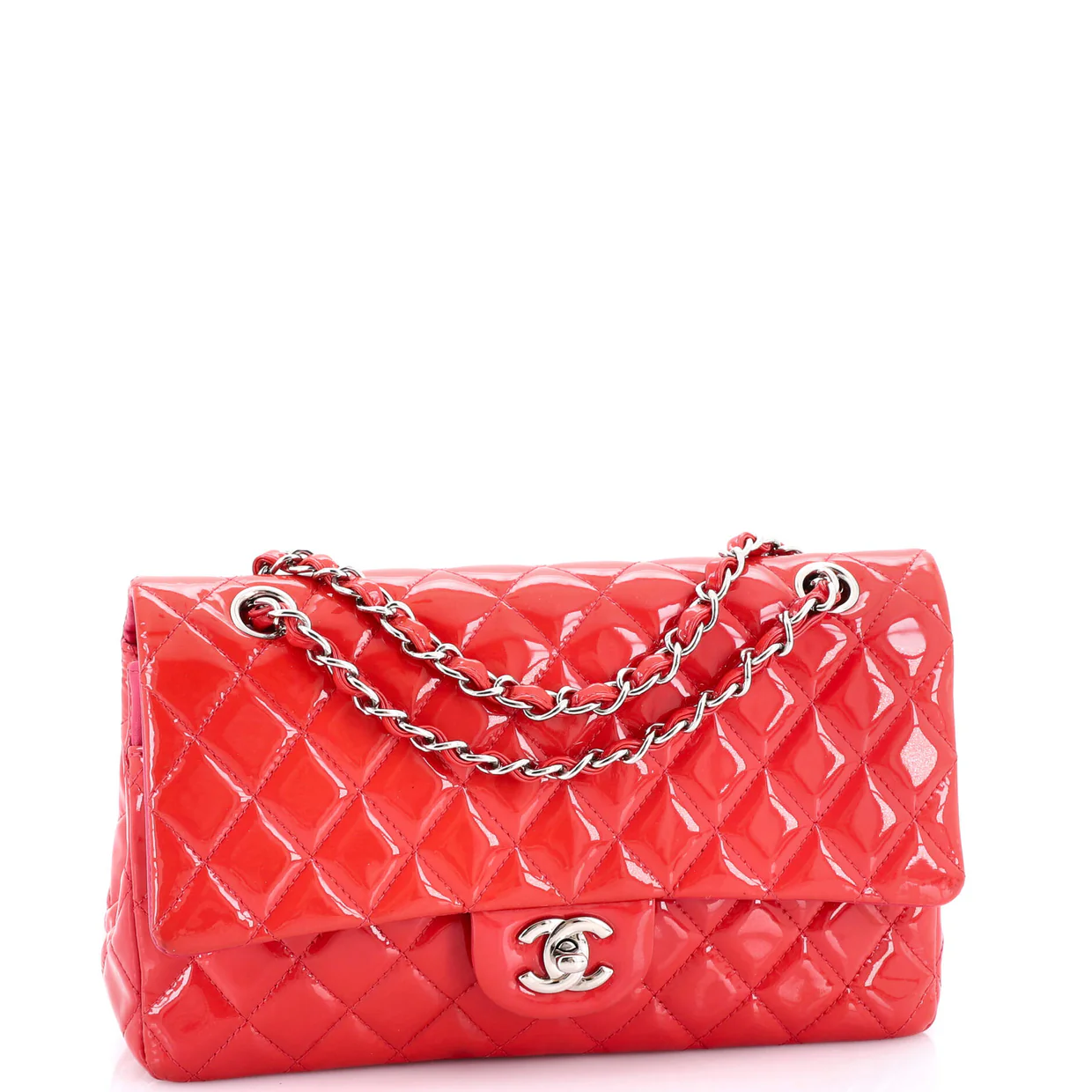 Classic Double Flap Bag Quilted Patent Medium - Deep Luxury