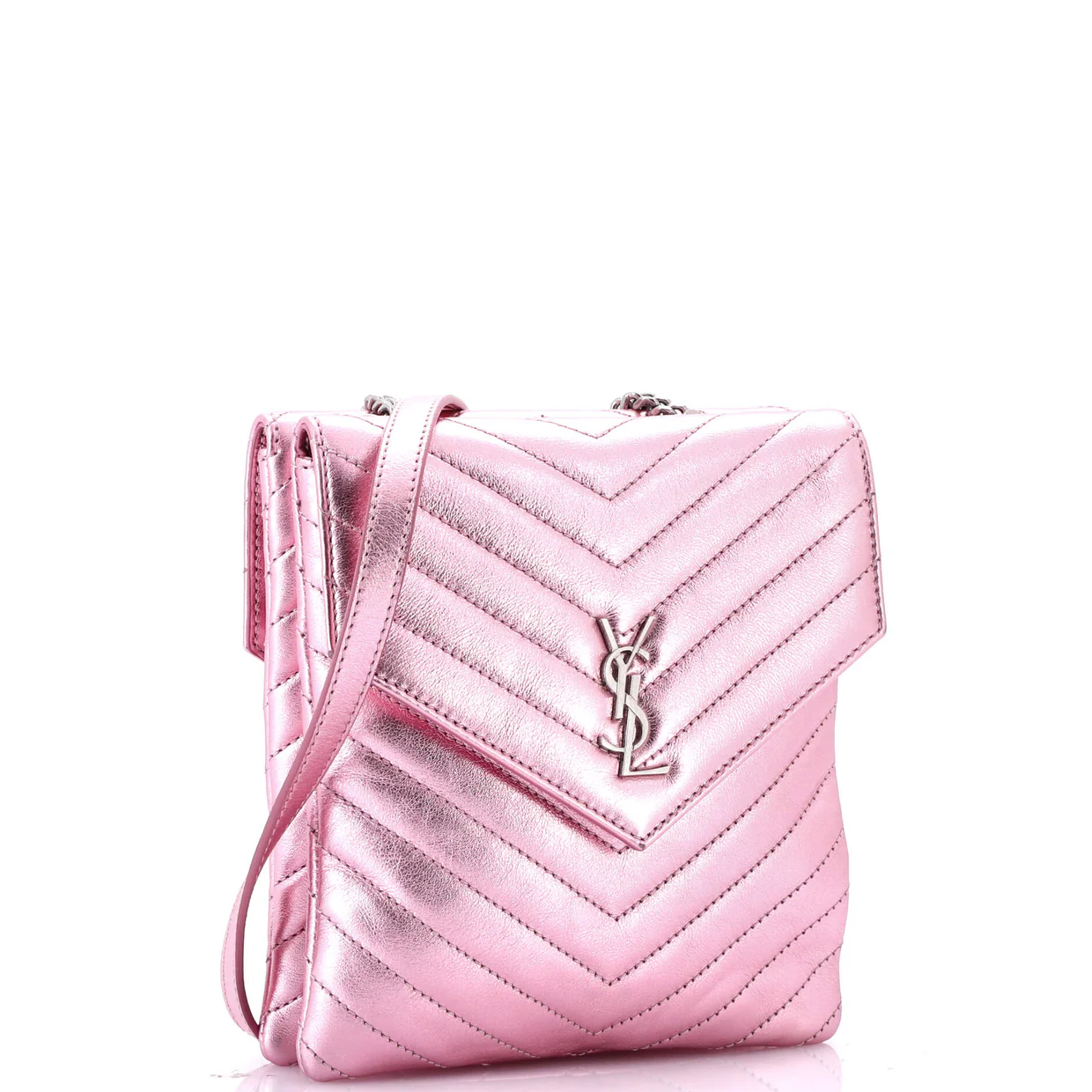Double Flap Bag Chevron Leather - Deep Luxury