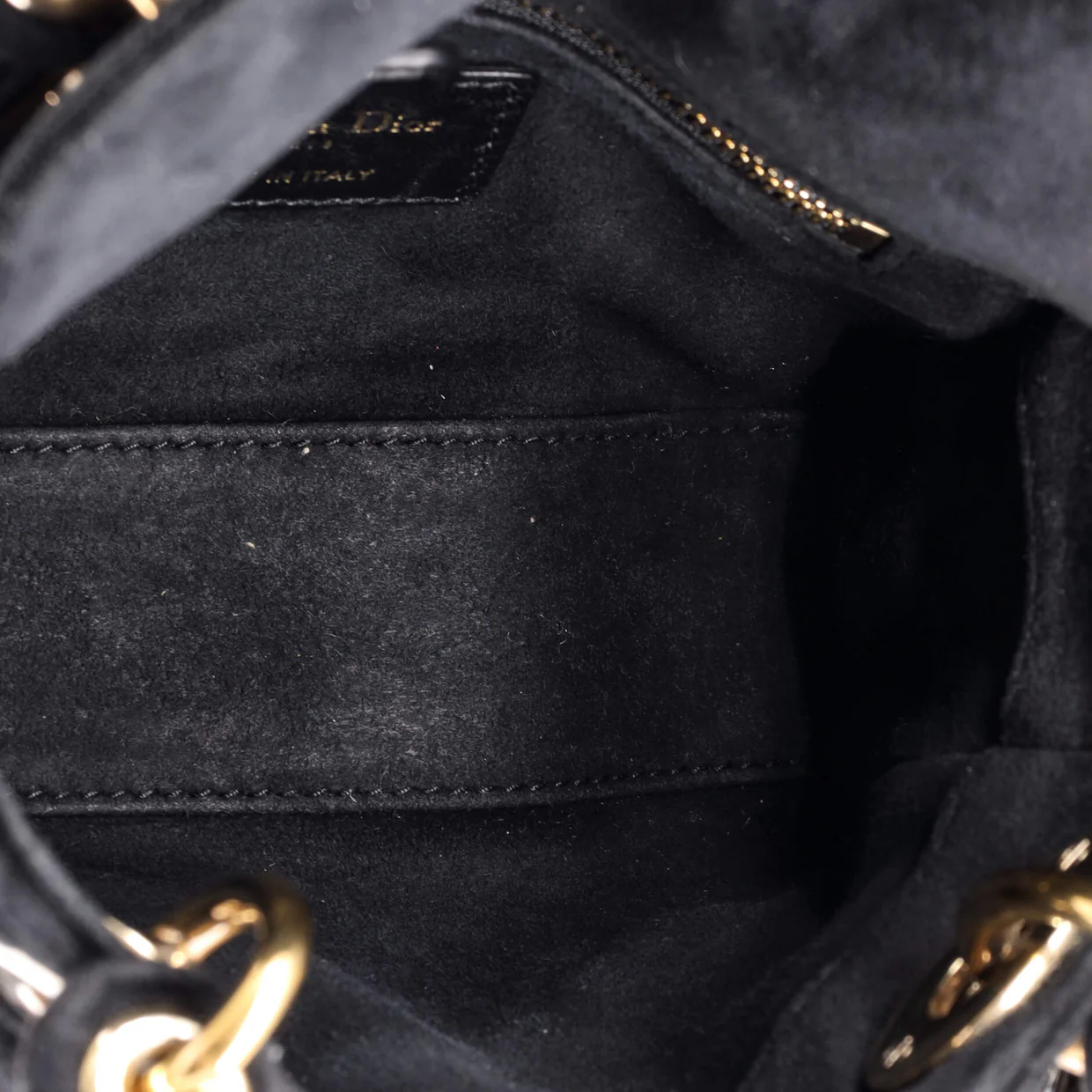 Lady Dior Chain Bag Cannage Quilt Velvet with Crystal Charms Mini - Deep Luxury