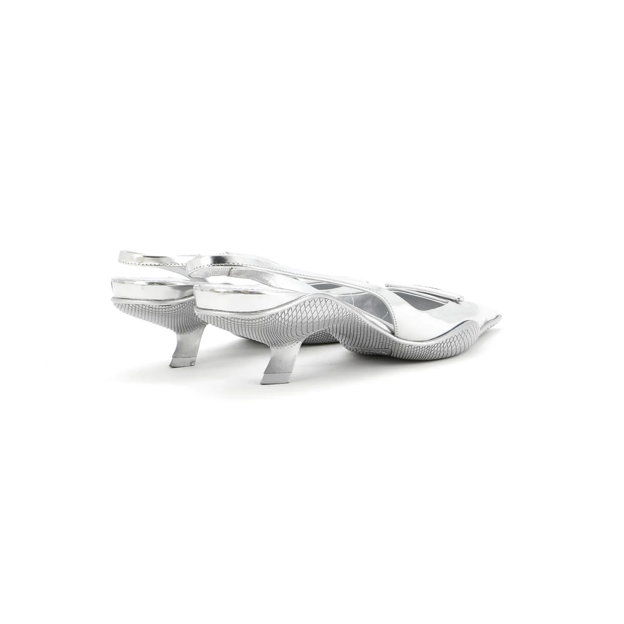 Women's Triangle Logo Slingback Pumps Leather - Deep Luxury