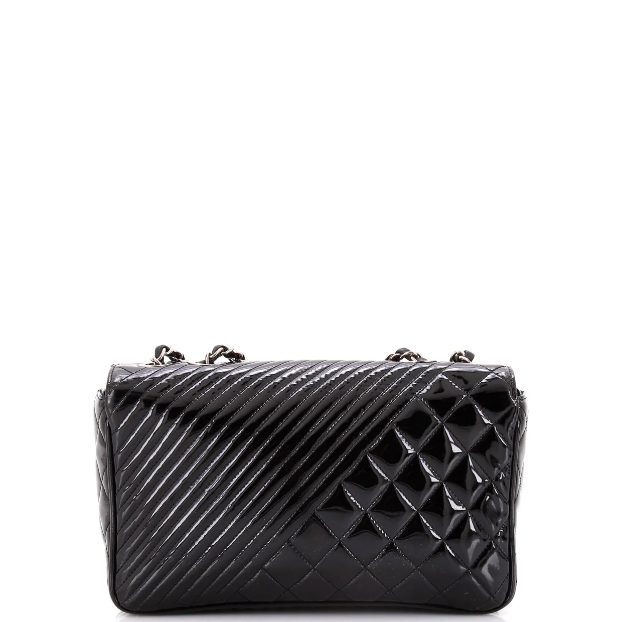 Coco Boy Flap Bag Quilted Patent Medium - Deep Luxury