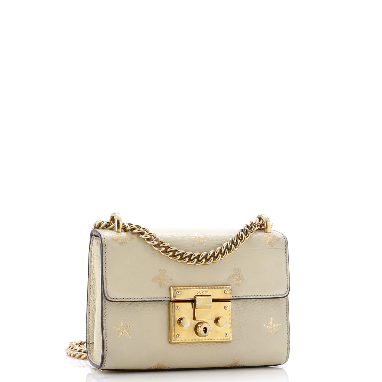 Padlock Shoulder Bag Printed Leather Small - Deep Luxury