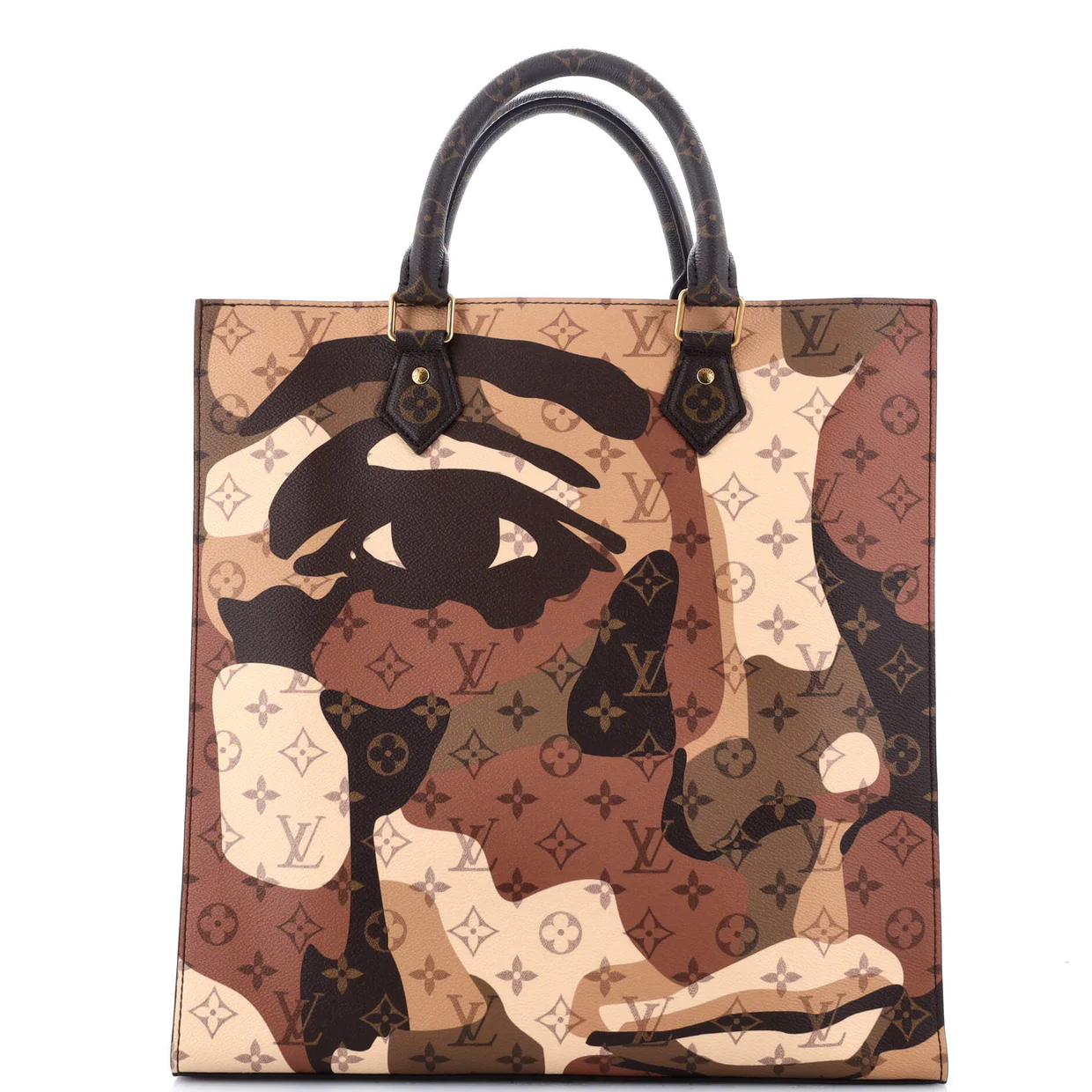 x Kid Super Sac Plat NV Limited Edition Patchwork Printed Camouflage Monogram Canvas - Deep Luxury
