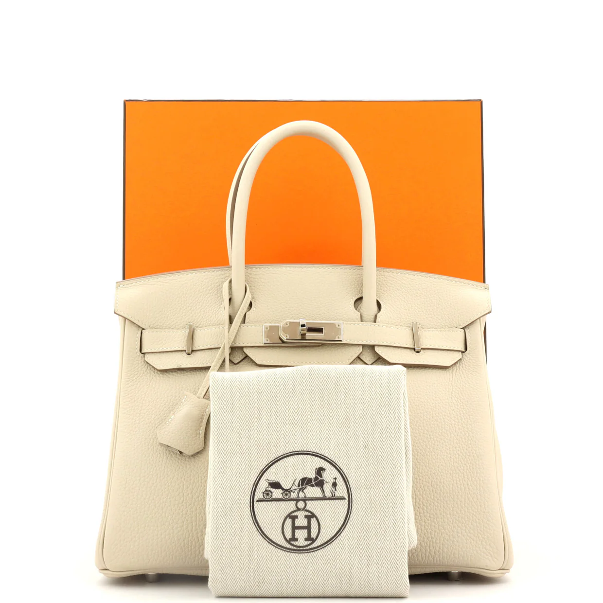 Birkin Handbag Light Togo with Palladium Hardware 30 - Deep Luxury