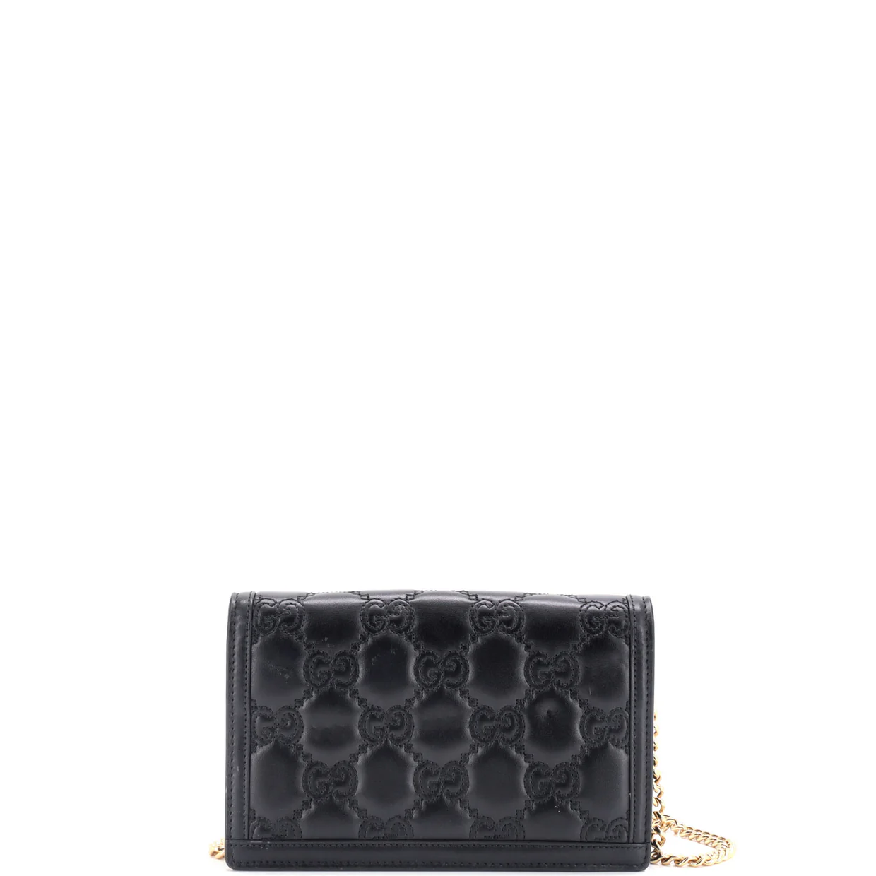 Petite GG Marmont Chain Wallet GG Matelasse Leather Mini - Deep Luxury