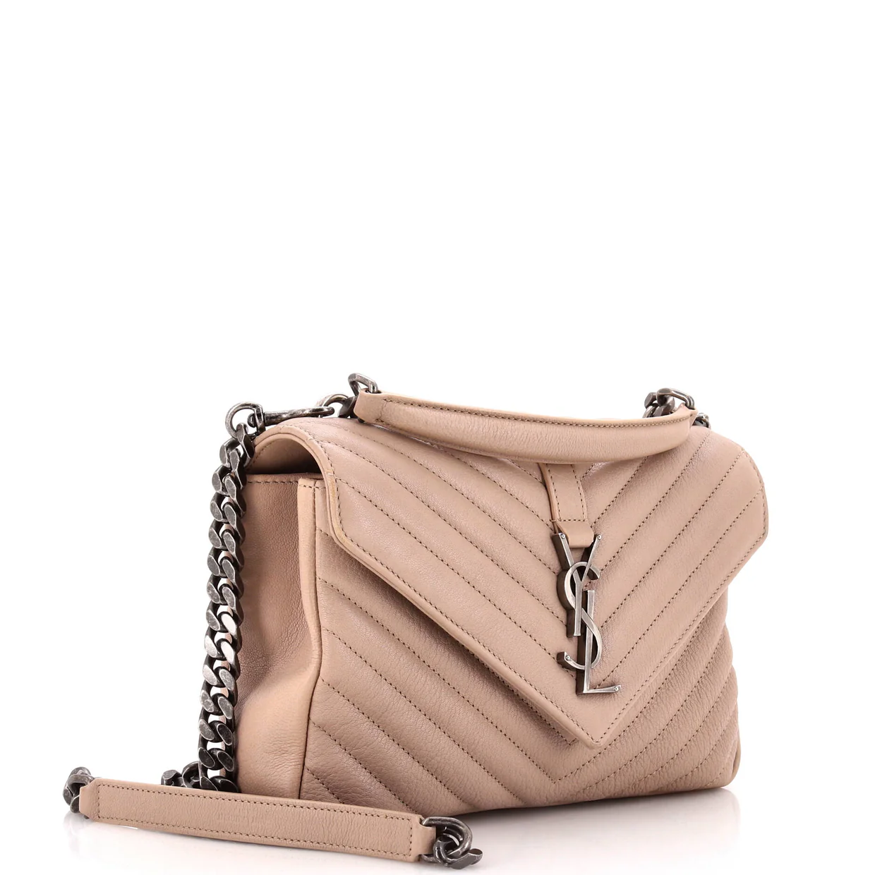 Classic Monogram College Bag Matelasse Chevron Leather Medium - Deep Luxury