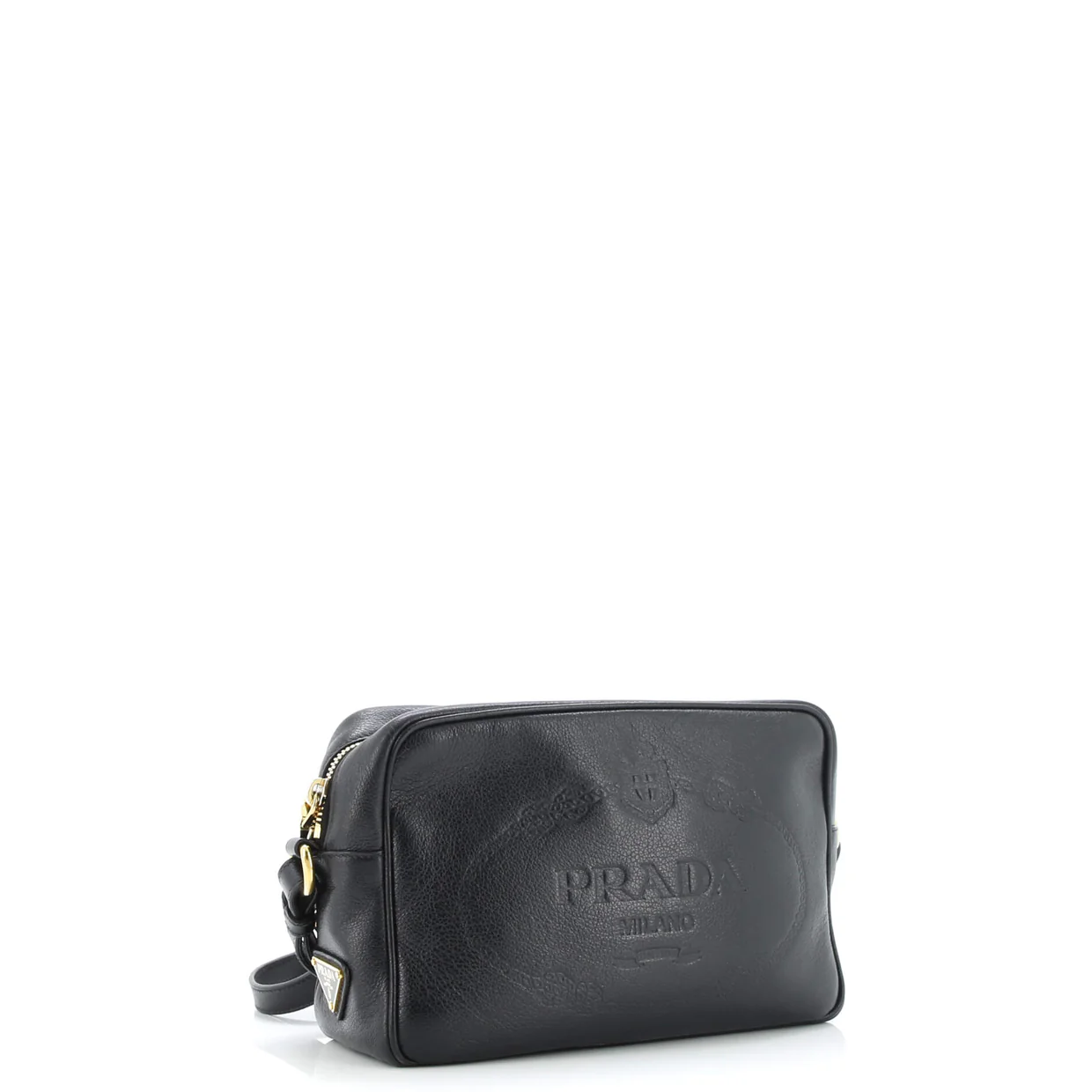 Logo Camera Bag Embossed Leather Small - Deep Luxury