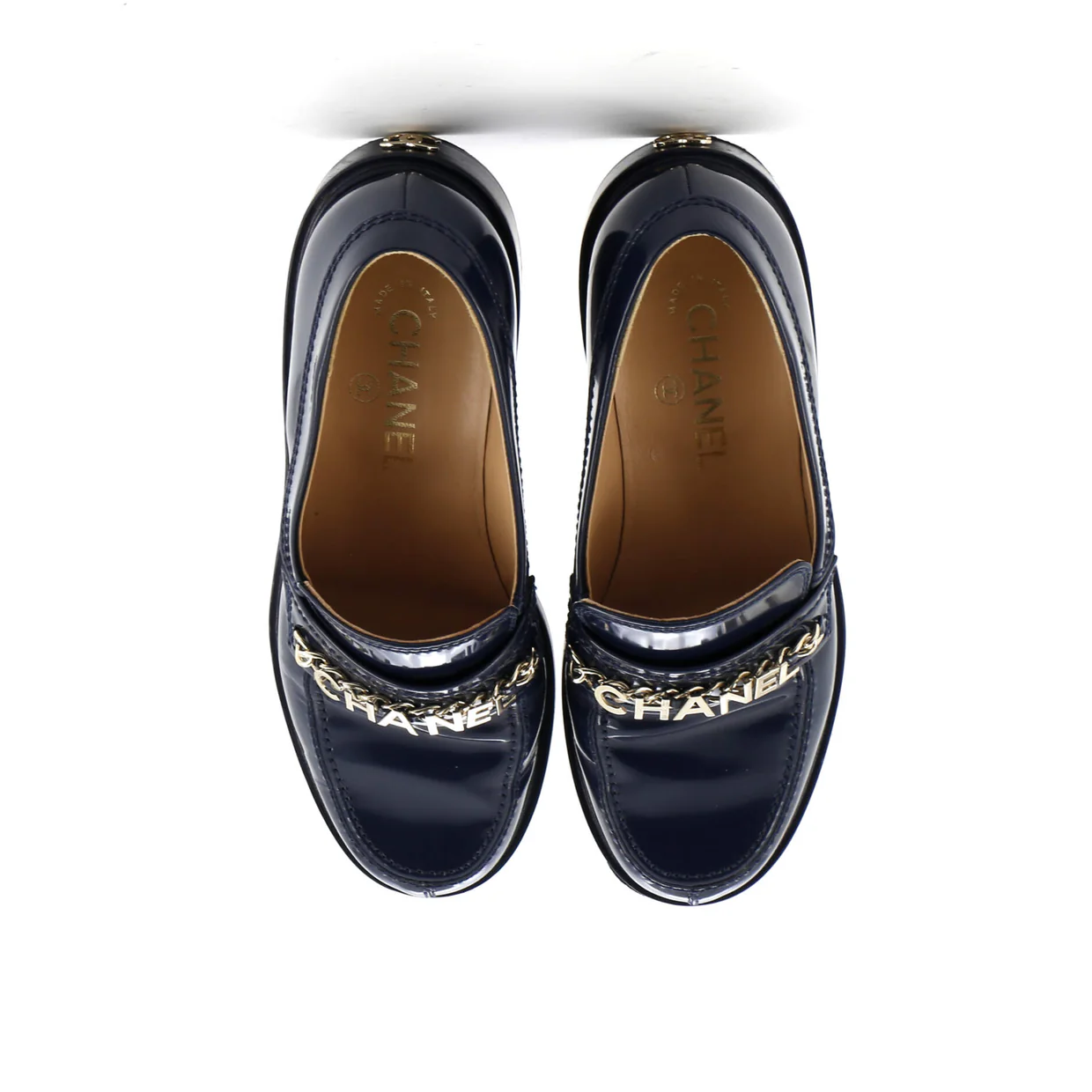 Women's Logo Loafers Shiny Calfskin - Deep Luxury